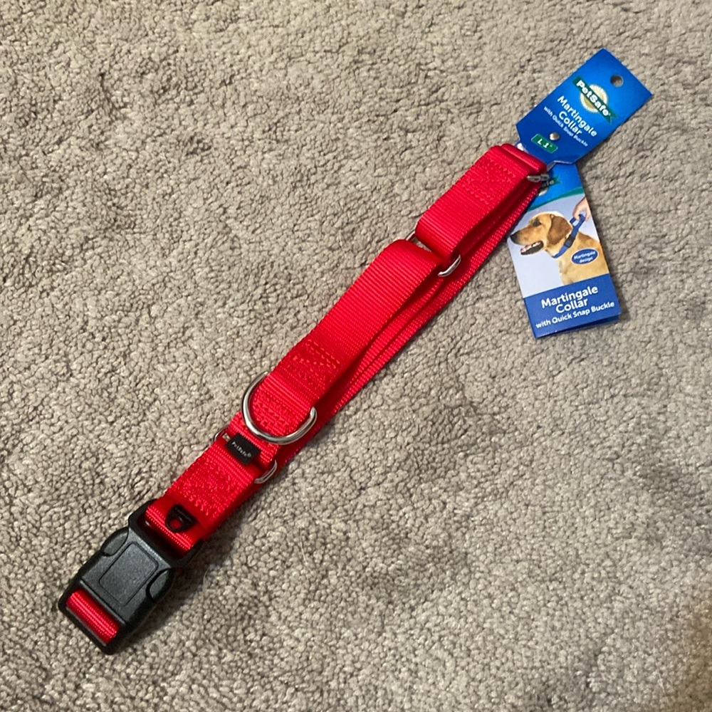 Martingale Dog Collar Red 1” NEW Size Large